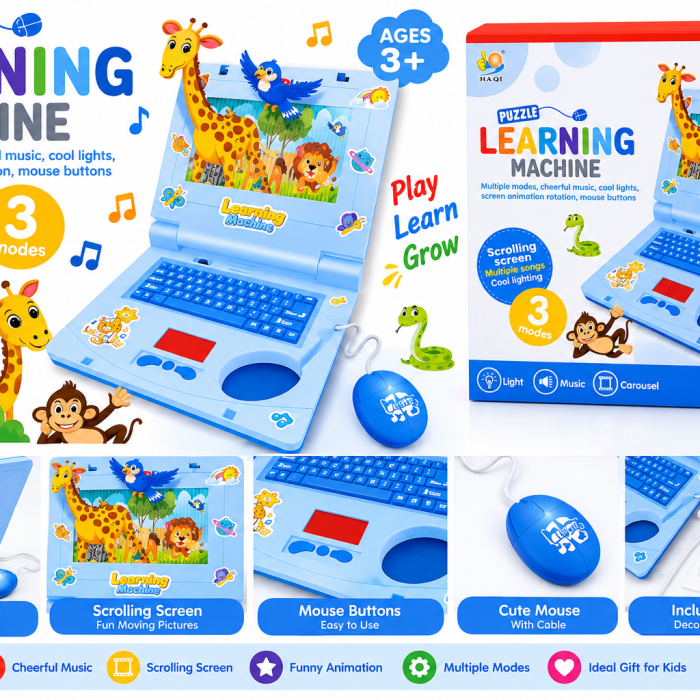 Kids Learning Machine Laptop Toy with Music, Lights & Mouse – Ages 3+